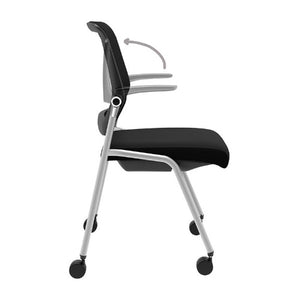 beniia office furniture Artii Multi-purpose nesting chair flip-up armrests antimicrobial treatment on seat and mesh backrest oversized casters simple design modern- ChicagoOfficeChair.com