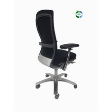 Load image into Gallery viewer, Knoll office furniture, Life ergonomic executive task chair, black mesh, black fabric, polished aluminum frame, aluminum base, adjustable ergonomic features, chicagoofficechair.com