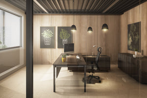 PittsburghOfficeChair.com - DesignDirect - Home Office desk walnut finish graphite frame task chair modern space home office classic designer interior