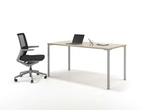 Load image into Gallery viewer, Beniia Office Furniture - Skosh desk - Vello office chair - gray frame mesh chair - desk with white legs and natural top - modern design home office desk - chicagoofficechair.com - naperville home office