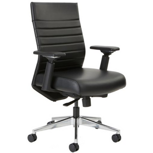 beniia.com office furniture Etano executive task seating contract office chair for corporate use black leather with designer look.  hi back with adjustable armrests and polished aluminum base casters beniia.com